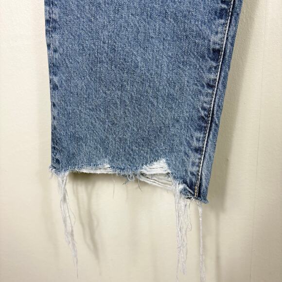 Adriano Goldschmied Isabelle High Rise Straight Crop Jeans With Destroyed Hem - Picture 5 of 10